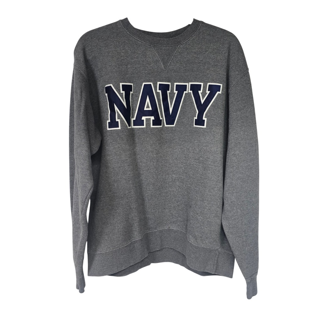 Gear For Sports Big Cotton Navy Sweatshirt Mens L Gray Cotton Military